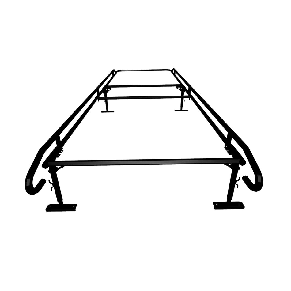 TrailFX FCLR008B Service Body Contractor Ladder Rack Adjustable Steel Rack with 1,000 lb Capacity, Black Powder Coat, Multi-Fit Design for Service Body Beds, Bolt-On Installation