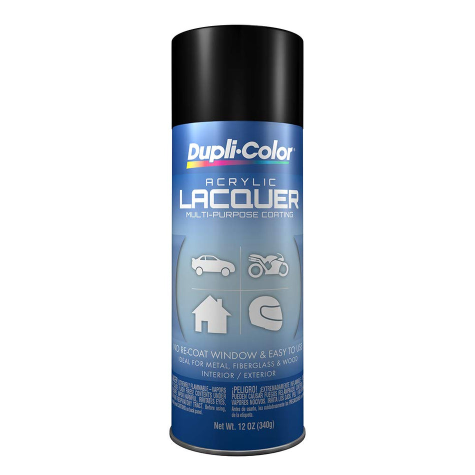 Dupli-Color Multi-Purpose Lacquer, Semi-Gloss, Black, 12 oz
