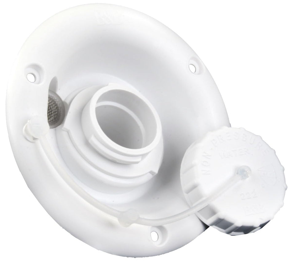 B&B Molders, 94247 Gravity Water Fill Dish – Polar White, UV-Stable Acrylonitrile Construction with Vent Connection, OEM Replacement – Made in USA