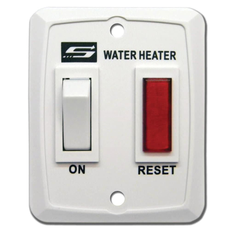 Suburban Single Water Heater ON/OFF Wall Switch - RV Interior Wall Mount On/Off Switch for Control & Operation of Suburban Models D, DE & DEM Tank or Tankless Water Heaters, White (234589)