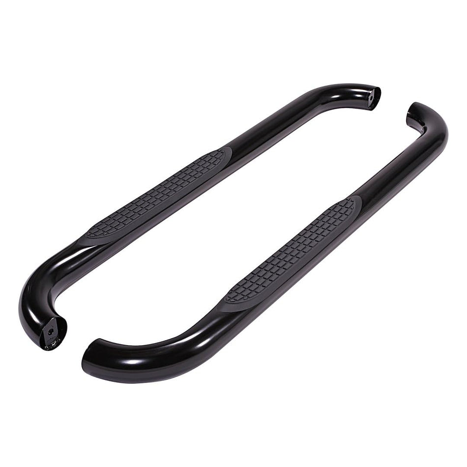 TrailFX Nerf Bars Fits Ford F-150 Standard Cab 2015-2026 Black Powder Coated Steel Side Steps with Molded Step Pads 3-Inch Round Bent Running Board Pair Rocker Panel Mount TrailFX A0042B
