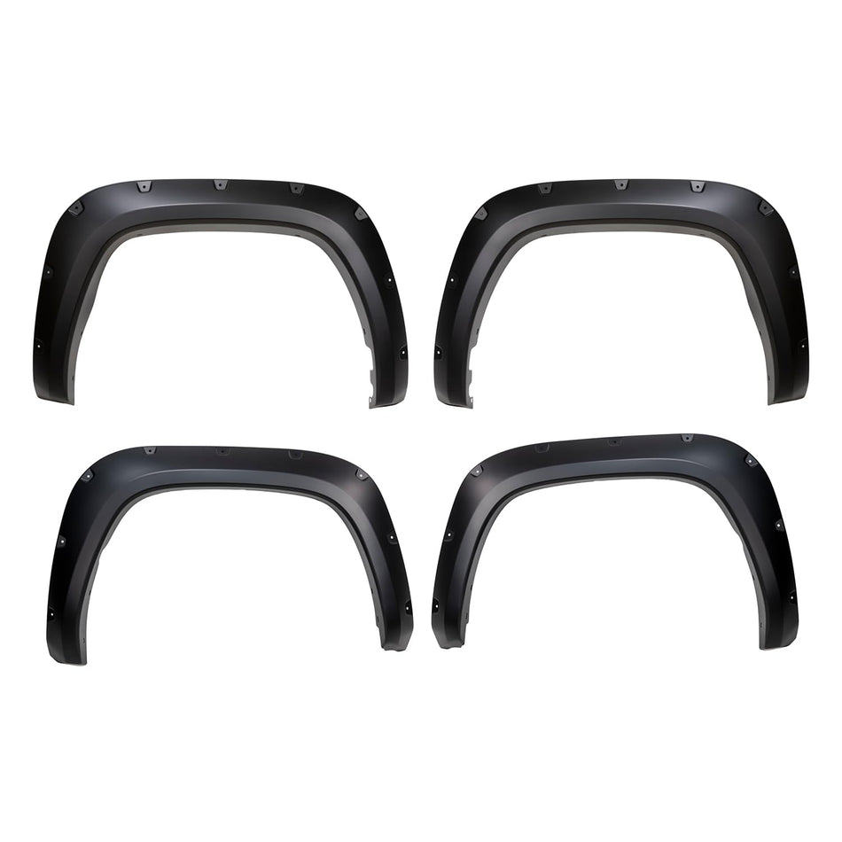 TrailFX TFT3004S Pocket Fender Flares Fits 2022-2025 Toyota Tundra Smooth Black Paintable 1.75" Front & Rear Flares, 4.5" Flare Height, Set of 4 with Stainless & Black Rivets TrailFX TFT3004S