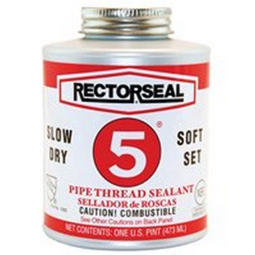 RectorSeal No. 5 25790 Pipe Thread Sealant, Lubricates & Protects Threads, Soft Setting, Slow Drying, & Permits Easy Breakout and Contains No Other Metals, 1.75 oz