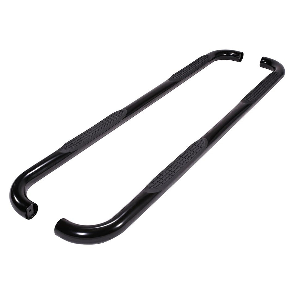 TrailFX Nerf Bar Side Steps fits Ram 1500 Quad Cab 2011-2018 Black Powder Coated Steel 3-Inch Round Bent 60 Degree Running Board Pair Frame Body Mount with Installation Hardware TrailFX A0048B