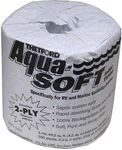 THETFORD 24033 Aqua-Soft Single Roll 2-Ply Toilet Tissue