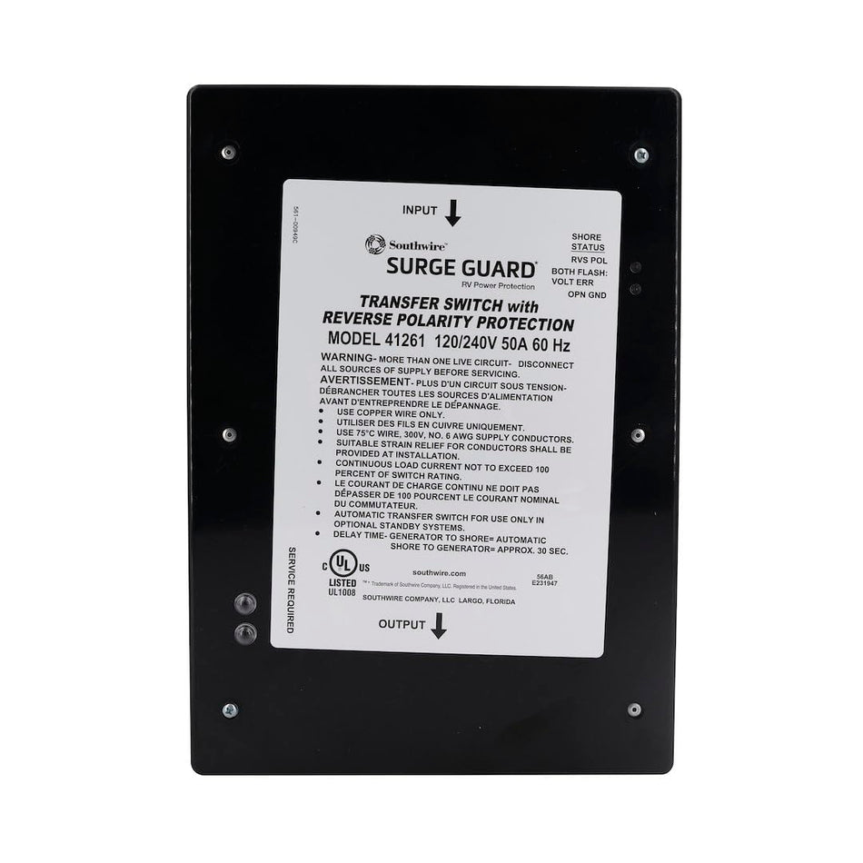 Entry Level 50A Surge Guard Reverse Polarity Transfer Switch
