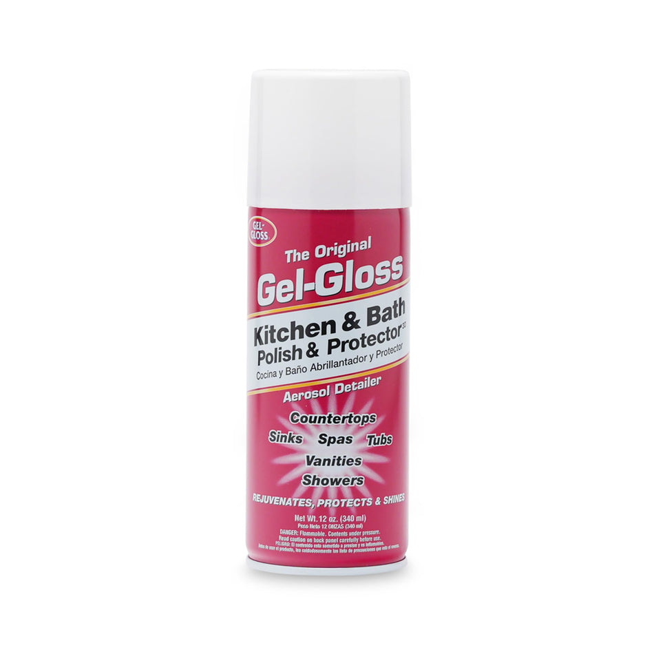 Gel-Gloss Kitchen & Bath Polish Aerosol | Carnauba Cleaner Wax Formulation | Removes Water Spots, Light Scratches & Stains | Restores Color & Shine | Carnauba Wax Protective Coating, 12 oz.