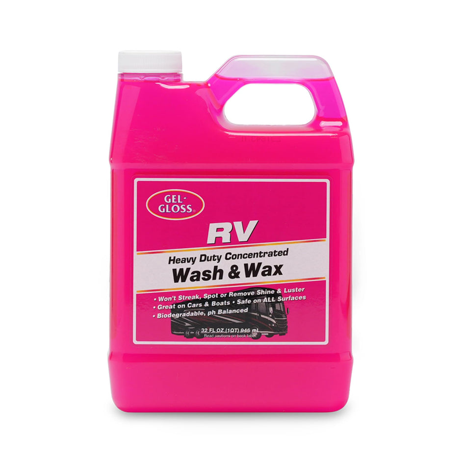 Gel GLOSS RV Wash & Wax - Clean, Streak-Free Finish, Reduced Water Spotting, pH Neutral, Concentrated Carnauba Wax Formula, Provides A Deep Gloss Finish on RVs, Campers, and Motorhomes. 32 oz