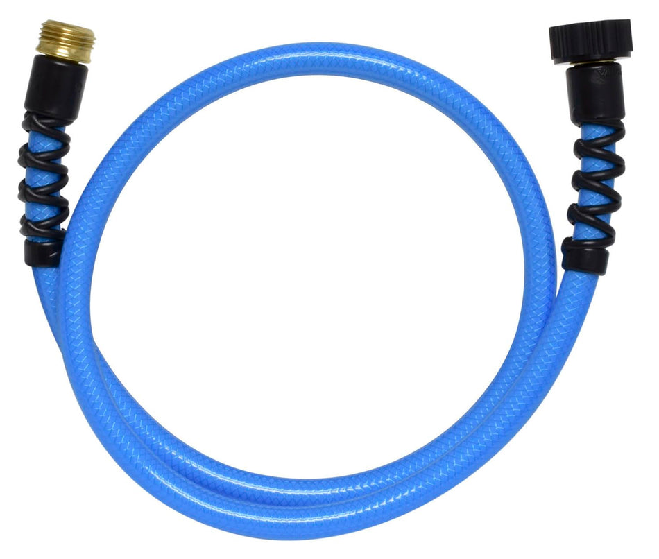 Valterra W01-8048 AquaFresh High Pressure Drinking Water Hose with Hose Savers - 1/2" x 4', Blue