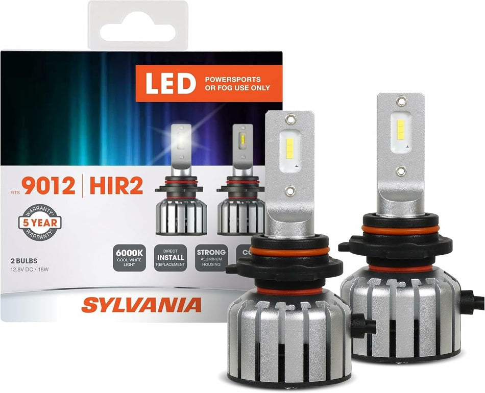 SYLVANIA 9012 LED Powersport Headlight Bulbs for Off-Road Use or Fog Lights - 2 Pack