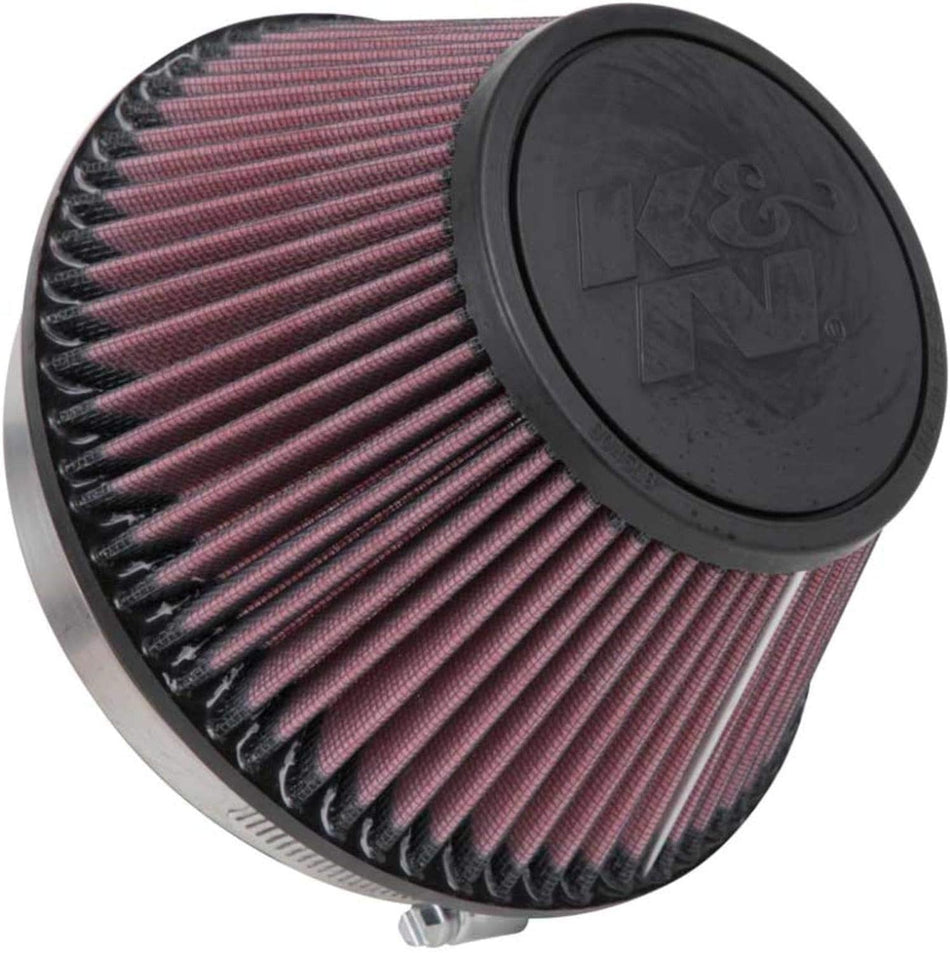 K&N High-Flow Original Lifetime Universal Clamp-On Air Filter: High Performance, Premium, Washable: Flange Diameter: 6 In, Filter Height: 4 In, Flange Length: 1 In, Shape: Round Tapered, RU-4600