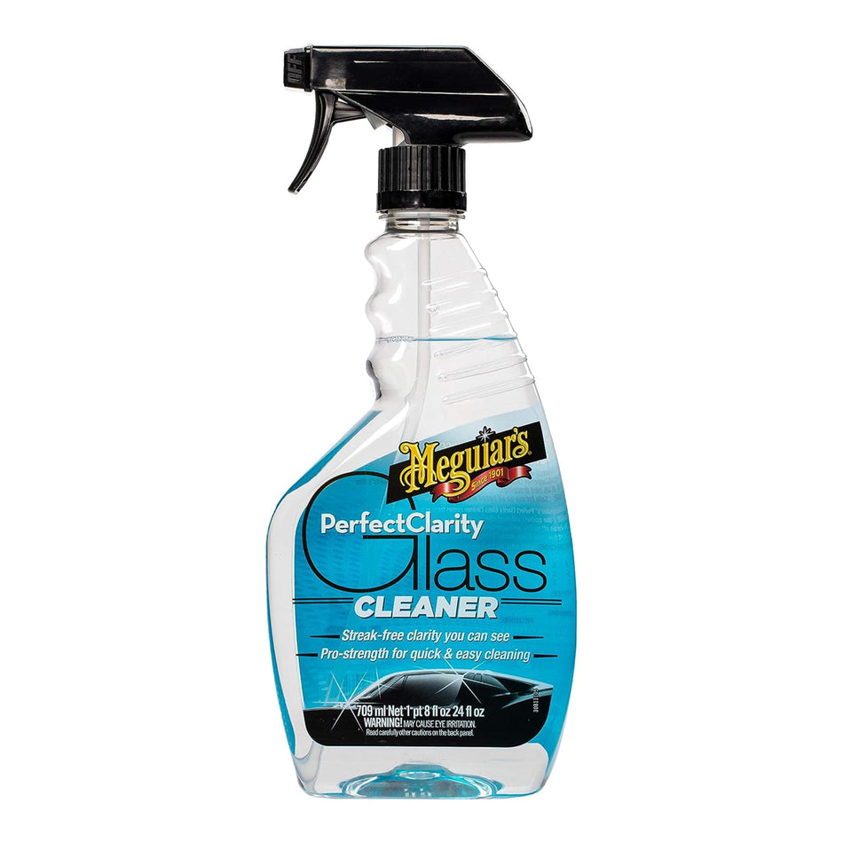 Meguiar's Perfect Clarity Glass Cleaner, Keep Windows, Windshields, and Mirrors Gleaming using a Premium Anti-Hazing Formula that Leaves a Superior Streak Free Finish, 24 Oz