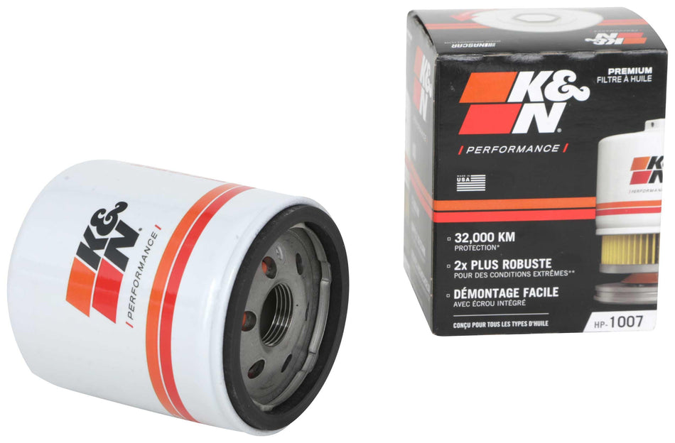 K&N Premium Oil Filter: 20,000 Mile Engine Protection with Wrench Off Nut: Compatible with Select CHEVROLET/GMC/BUICK/CADILLAC Vehicle Models (See Product Description for Select Models), HP-1007