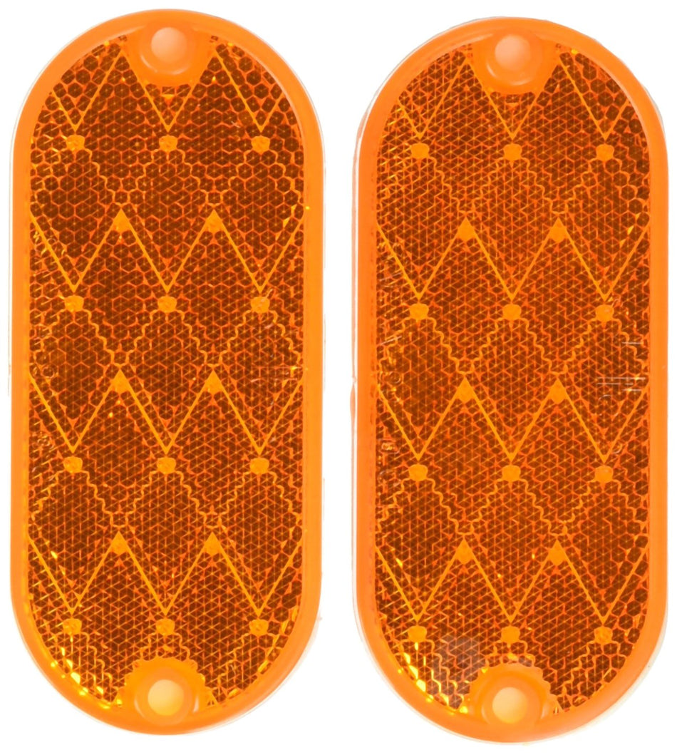 PM V480A Amber Oval Stick-on Reflectors 2 Count