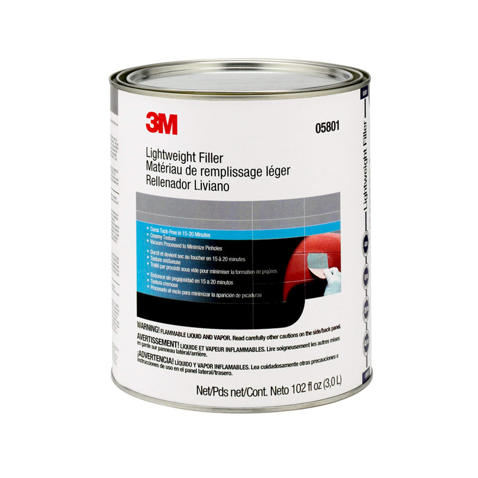3M Lightweight Body Filler, 05801, 1 gal , White