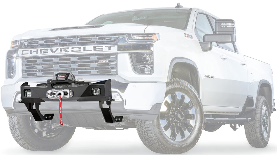 WARN 108003 Trans4mer Gen III Winch Mounting Bracket Kit for Mid-Frame Winches, Fits: Chevy Silverado HD 2500/3500 (2020-2022), Black