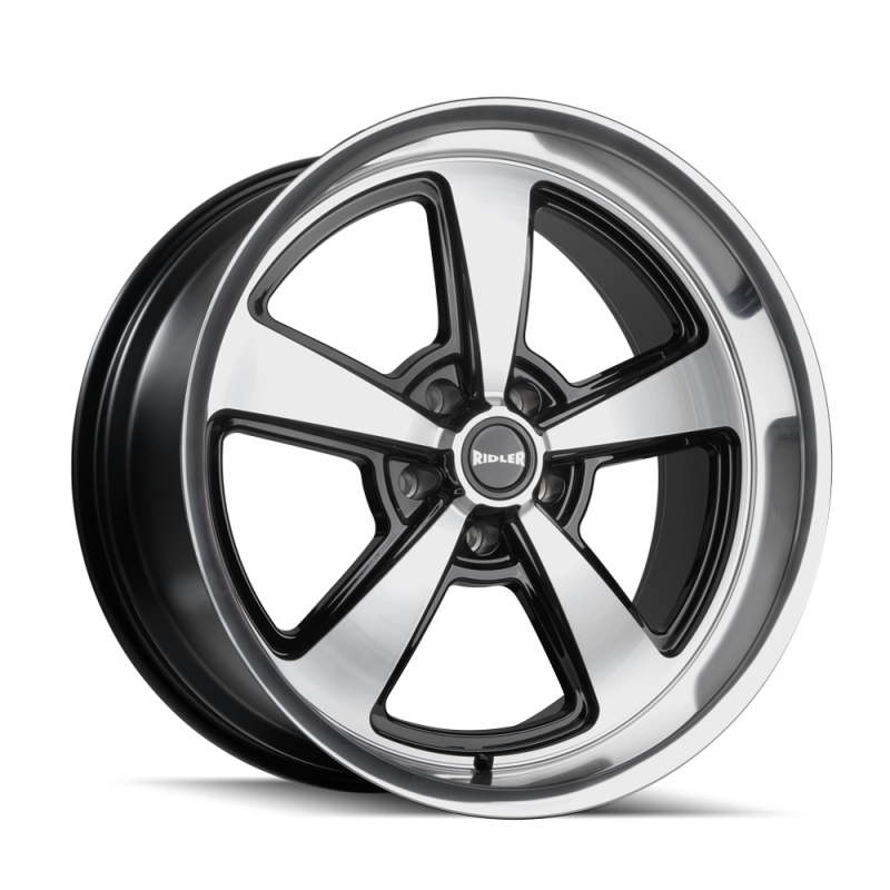 Ridler 652 20x8.5 / 5x139.7 BP / 0mm OS / 108.1mm Hub Gls Blk w/ Diamond Cut Face & Lip Wheel