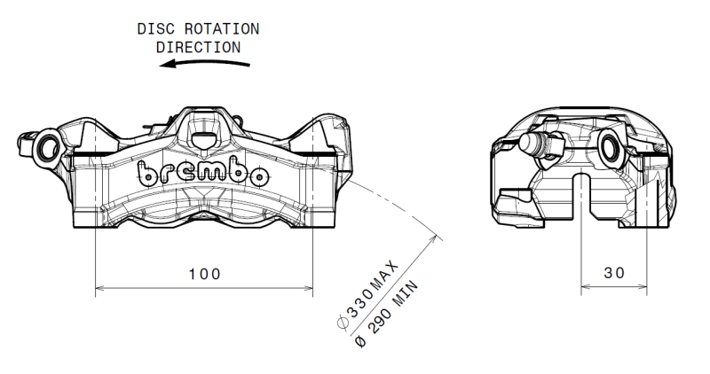 Brembo 2013 Aprilia RSV4 Factory APRC ABS/2013 RSV4 R APRC ABS Stylema Brake Caliper - Front Left